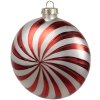Clayre Eef Boule de Noël 10x4x10 cm Rouge Blanc Verre festif élégant