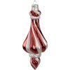 Clayre Eef 6GL4634 Boule de Noël 7x18 cm Rouge Blanc Verre Décorations de Noël