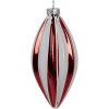 Clayre Eef 6GL4638 Boule de Noël Ø 6x13 cm Rouge Blanc Verre Décoration darbre de Noël