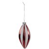 Clayre Eef 6GL4638 Boule de Noël Ø 6x13 cm Rouge Blanc Verre Décoration darbre de Noël