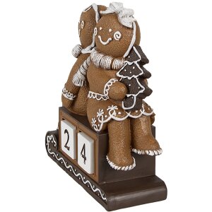 Clayre Eef Figurine de décoration de Noël Père Noël en pain dépice 11x4x13 cm brun