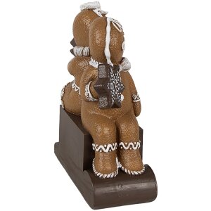 Clayre Eef Figurine de décoration de Noël Père Noël en pain dépice 11x4x13 cm brun