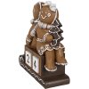 Clayre Eef Figurine de décoration de Noël Père Noël en pain dépice 11x4x13 cm brun