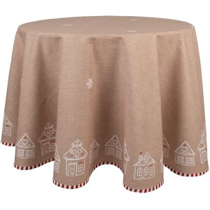 Clayre Eef Nappe ronde 170 cm brun coton maison en pain...