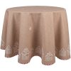 Clayre Eef Nappe ronde 170 cm brun coton maison en pain dépices style campagnard