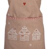 Clayre Eef Tablier de cuisine Maison en pain dépices Marron 70x85 cm Coton Noël