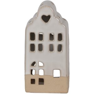 Clayre & Eef Bougeoir Maison Beige Céramique...