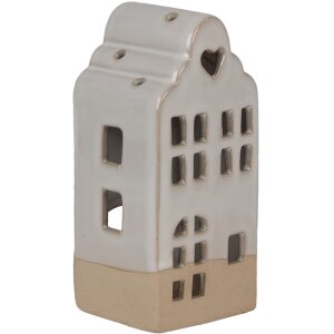 Clayre & Eef Bougeoir Maison Beige Céramique...