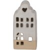 Clayre & Eef Bougeoir Maison Beige Céramique 7x6x14 cm Style campagne