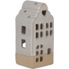 Clayre & Eef Bougeoir Maison Beige Céramique 7x6x14 cm Style campagne