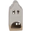 Clayre & Eef Bougeoir Maison Beige Céramique 7x6x14 cm Style campagne