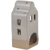 Clayre & Eef Bougeoir Maison Beige Céramique 7x6x14 cm Style campagne