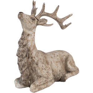 Clayre Eef Figurine de décoration Cerf Marron...