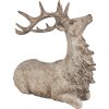 Clayre Eef Figurine de décoration Cerf Marron 29x15x27 cm Polyrésine Style rustique