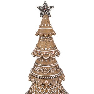 Clayre Eef Sapin de Noël Design pain dépice brun Ø 16x42 cm style campagnard
