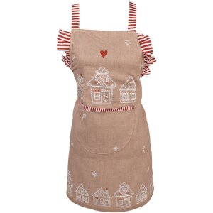 Clayre Eef Tablier de cuisine pour enfants Maison en pain dépices 48x56 cm Coton style campagnard