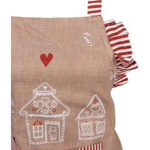 Clayre Eef Tablier de cuisine pour enfants Maison en pain dépices 48x56 cm Coton style campagnard
