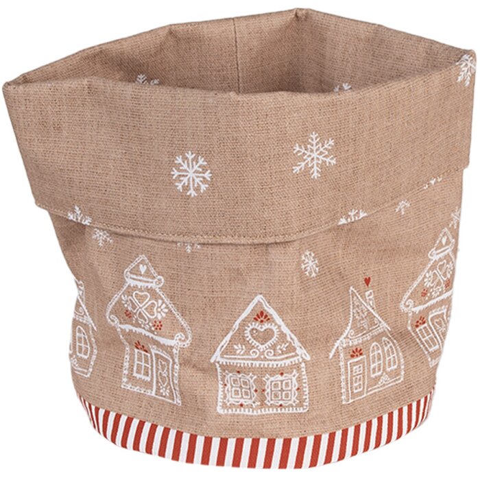 Clayre Eef GBB50 Panier à pain Maison en pain dépices Marron Rond coton Ø 15x16 cm