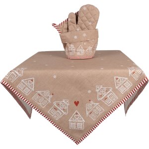 Clayre Eef GBB50 Panier à pain Maison en pain dépices Marron Rond coton Ø 15x16 cm