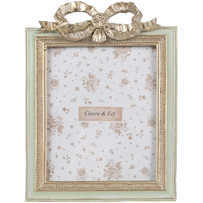 Clayre & Eef 2F1163 Cadre photo vert 16x2x22 cm Romantique Décor de nœuds