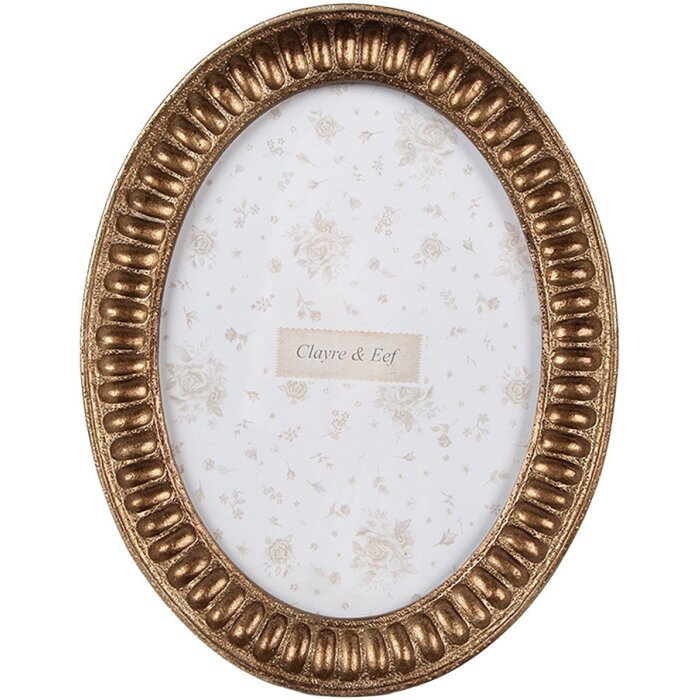 Clayre & Eef 2F1191 Cadre photo ovale or 17x2x21 cm 13x18 cm