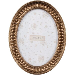 Clayre & Eef 2F1191 Cadre photo ovale or 17x2x21 cm 13x18 cm