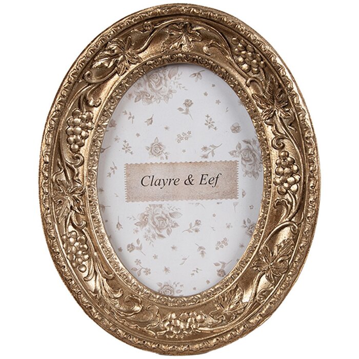 Clayre & Eef 2F1193 Cadre photo ovale doré 11x3x14 cm style baroque