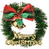 Clayre & Eef 65775 Couronne décorative Noël vert or Ø 8x2 cm