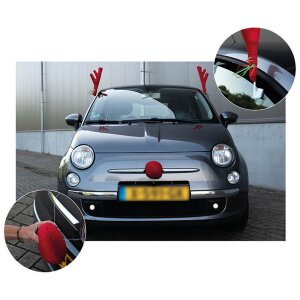 Clayre & Eef 65684 Décoration Bois de cerf et nez pour voiture 25x6x41 cm