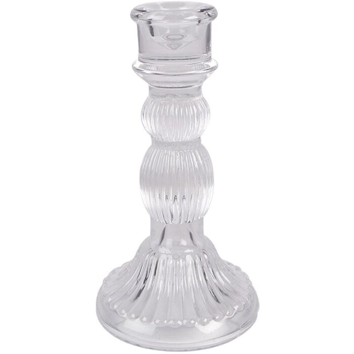 Clayre & Eef 6GL4909 Bougeoir Transparent Verre Ø 8x15 cm