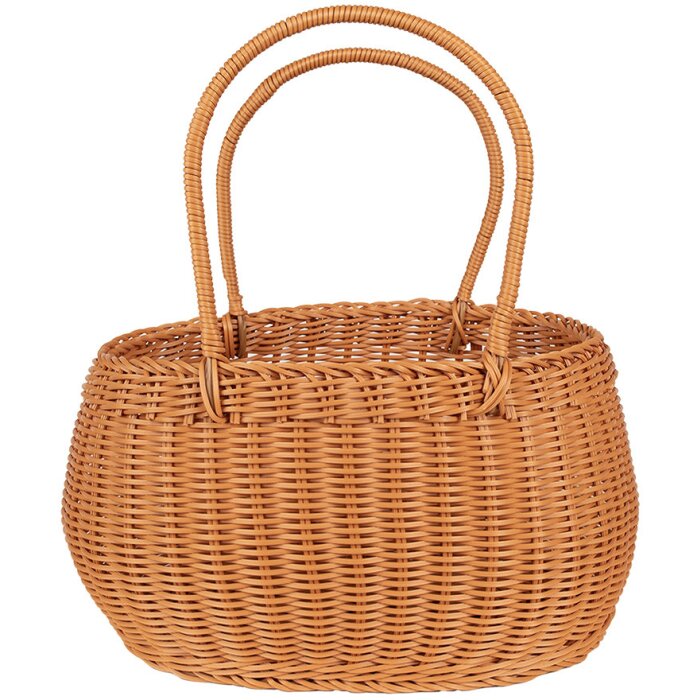 Clayre & Eef 65720 Corbeille de rangement marron plastique 38x24x19/38 cm