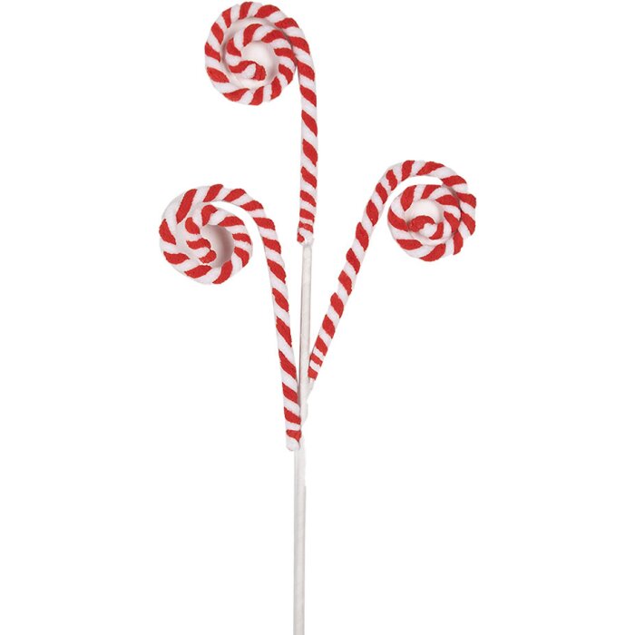 Clayre & Eef 65849 Décoration de Noël canne à sucre rouge blanc 17x1x66 cm