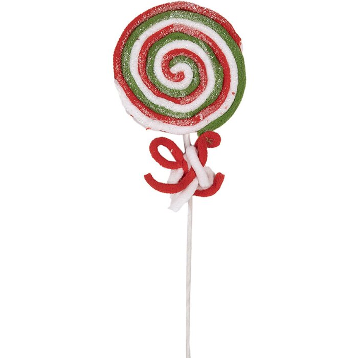 Clayre & Eef 65855 Décoration de Noël Lollipop 10x1x42 cm rouge blanc vert