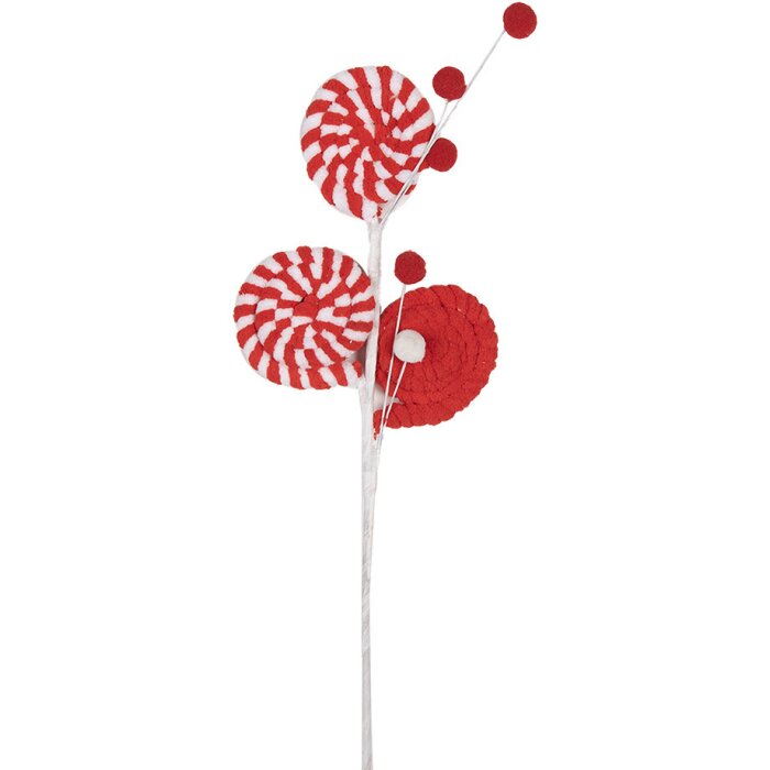 Clayre & Eef 65860 Décoration Lollipop rouge-blanc 12x1x42 cm