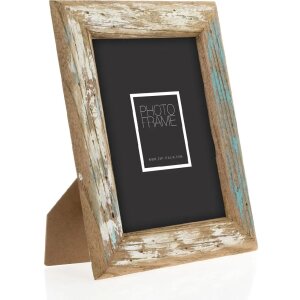 Cadre photo en bois ZEP Martigny 13x18 cm Vintage Marron Bleu