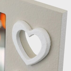 Cadre photo en bois ZEP Merida Gris 13x18 cm avec motif de cœur