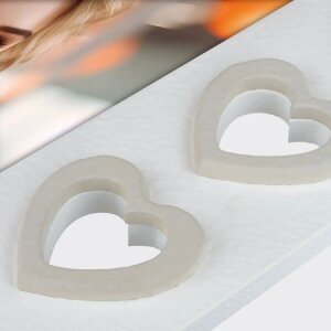 Cadre photo en bois ZEP Merida blanc 10x15 cm avec motif de cœur