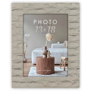 Cadre photo ZEP Wayd MDF placoplâtre beige 15x20 cm