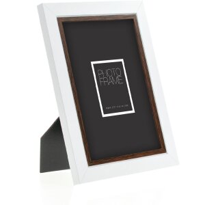Cadre photo ZEP en bois Caen 13x18 cm bicolore blanc marron