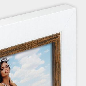 Cadre photo ZEP en bois Caen 13x18 cm bicolore blanc marron