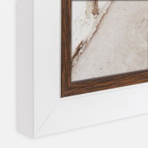 Cadre photo ZEP en bois Caen 13x18 cm bicolore blanc marron