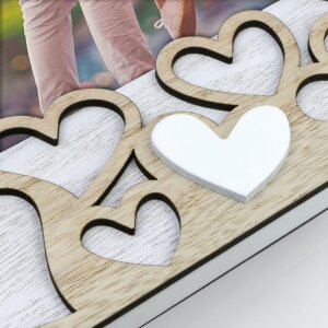 ZEP Cadre photo Lavinia 15x20 cm Cadre en bois avec applications de cœurs