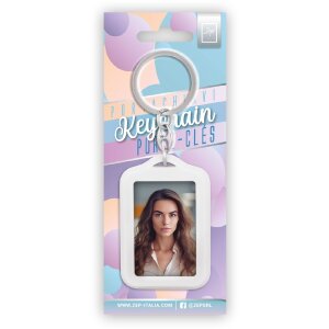 ZEP AR7W Porte-clés Blanc pour photo taille 3,5x4,5 cm Double Face Caoutchouc