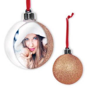 ZEP Boule de Noël avec photo 10x10 cm caramel...