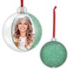 ZEP Boule de Noël avec photo 10x10 cm Vert à suspendre