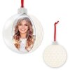 ZEP Boule de Noël Déco avec photo 10x10 cm Blanc à suspendre