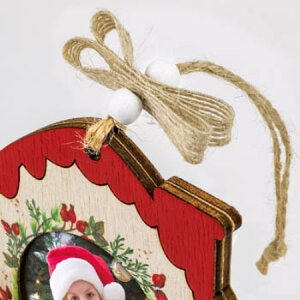 ZEP Koda A Décoration en bois avec image 6x6cm à suspendre Noël