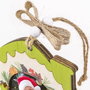 ZEP Koda C Cadre photo en bois 6x6 cm Motif de Noël à suspendre