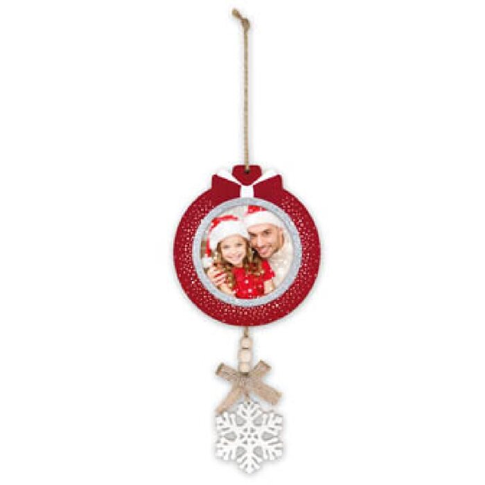 ZEP Ludwig A Cadre photo en bois 7x7 cm rouge blanc flocon de neige