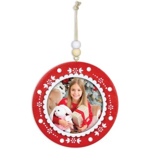 ZEP Pendentif en bois Noël avec image 6x6 cm...